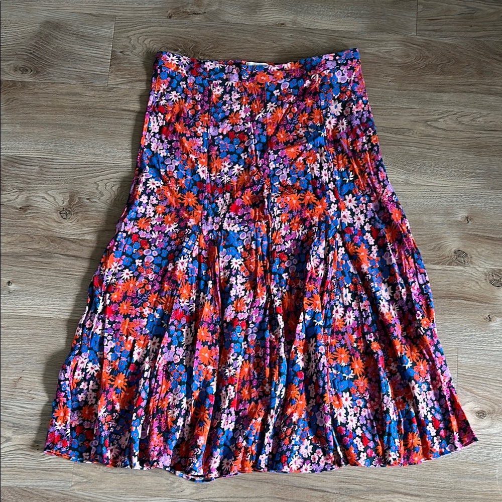 Floral Midi Women's Skirt - Multicolor